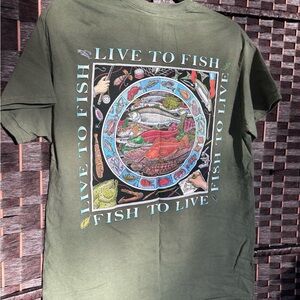 Live to Fish Olive Green T-Shirt